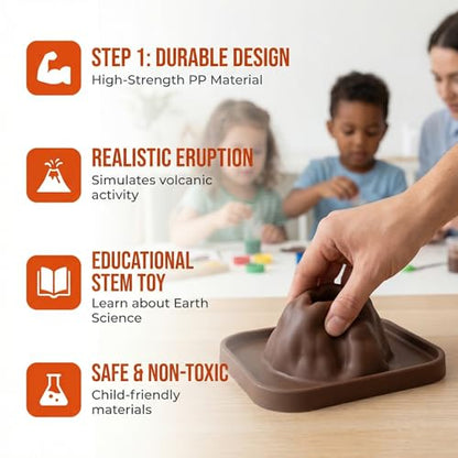Toddmomy 5Pcs Volcanic Model Volcano Science Kit Eruption Toy DIY Demonstration Props Educational STEM Craft Kits for Classroom Homeschool Science Fair Projects - size: 15.00X12.00X6.50CM