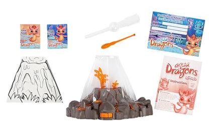 Animagic Aqua Dragons Volcano | Build an Aquatic Ecosystem, Watch Prehistoric Pets Hatch & Grow | Science Kit with LED Light-Up Tank | Includes Exclusive RED Aqua Dragons | Ages 6+