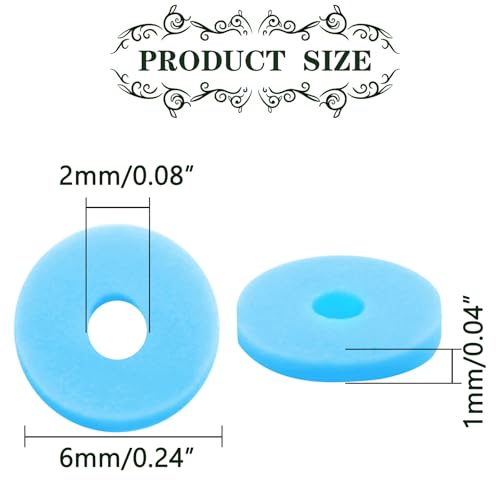 6mm Polymer Clay Beads for Bracelets Making 1000PCS - color: Cyan blue