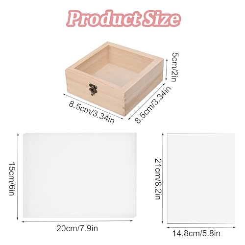 20 PCS Insect Specimen Tools Kit 4 Wooden Display Case Box with Clear Top 10 Sheets Thin Tracing Paper 2 EVA Foam Pinning Board 200 Pins 2 Tweezers 1 Scissors Tools for Winter Bugs Collection