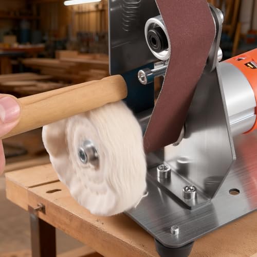 VEVOR 3-in-1 Mini Belt Sander, 13" x 1.2" Sanding Belt, 2.75" Grinding & Polishing Wheel Combo, 7-Speed Adjustable with Forward/Reverse Control for Woodworking, Jewelry Making, Knife Sharpening - size: 2.75" Grinder & 1.2" x 13" Belt Sander Combo