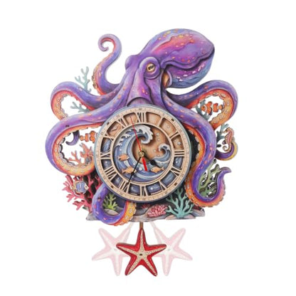 3D Puzzles for Adults Octopus Clock Crafts for Adults Wooden Puzzles - color: Octopus Clock