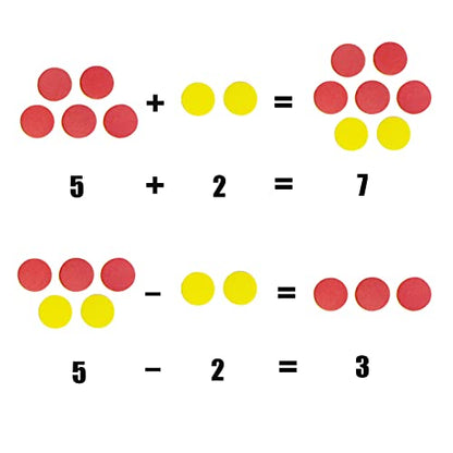 DNB 2-Color Foam Counters - 1 Inch Red-Yellow Double-Sided Math Counters, Early Learning Counting Chips, 1000 Pieces - style: 1000PCS