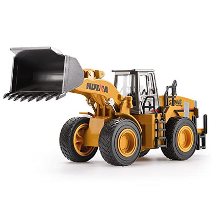 1/40 Scale Diecast Four Wheel Loader Truck Toy, Metal Construction Equipment Bulldozer Models for Kids - style: Loader Toy