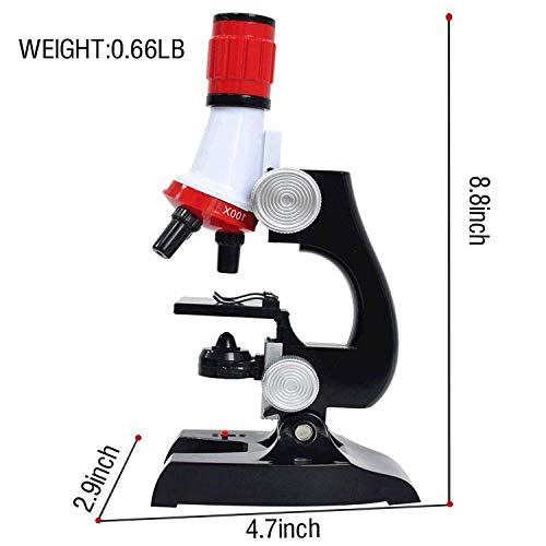 Little World Science Kits for Kids Beginner Microscope Kit with LED 100X 400X and 1200X Magnification Kids Educational Toy Birthday Halloween - color: Single color