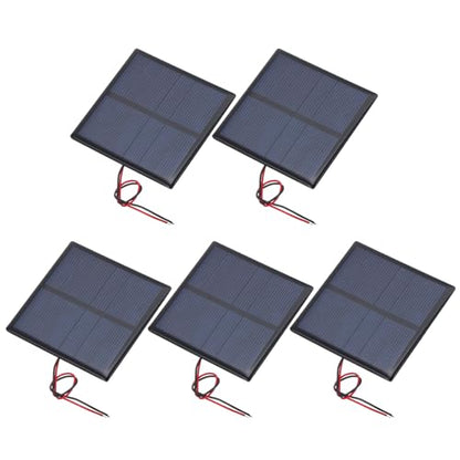 MECCANIXITY 5 Pcs 3V 0.63W 210mA Mini Solar Panels with 2 Cable - style: 3V 0.63W 210mA