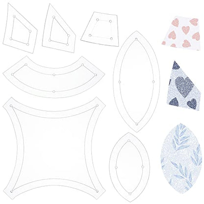 BENECREAT 7 Shapes Double Wedding Ring Acrylic Quilting Template, Transparent Acrylic Quilting Templates Rulers 2.5mm Thick for Woodworking, Quilting Sewing Needlework Craft - color: Wedding Ring Set - 7 Shapes