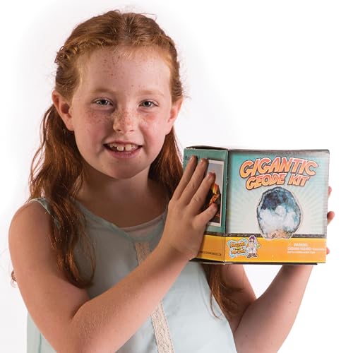 Blue Marble Break Open A Gigantic Geode – Break Your Own Large Geode with Crystals, Earth Science Kit for Kids to Learn Geology, Gifts for Rock Collectors, Cool Rocks for Boys and Girls
