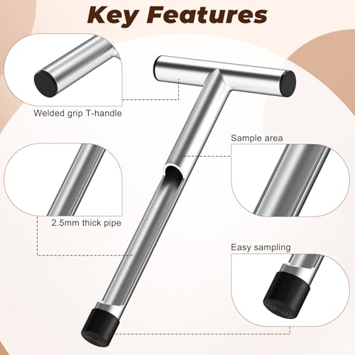 12in Soil Probe Soil Sample Ergonomic T-Style Stainless Steel - color: 12in