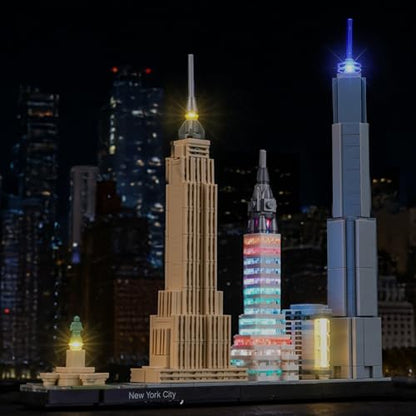 LED Lighting Compatible with LEGO Architecture New York City Skyline 21028，Light Kit Compatible with LEGO 21028, NOT Included The Model Set - JUST Lights