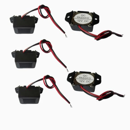 Mini Buzzers with Leads 12V 400Hz Morse Code Mechanical Electronic Components,Electronic Buzzer 5Pcs