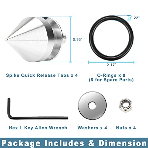 JDM Spike Bumper Quick Release Kit 4-Piece Silver - color: Spike Silver