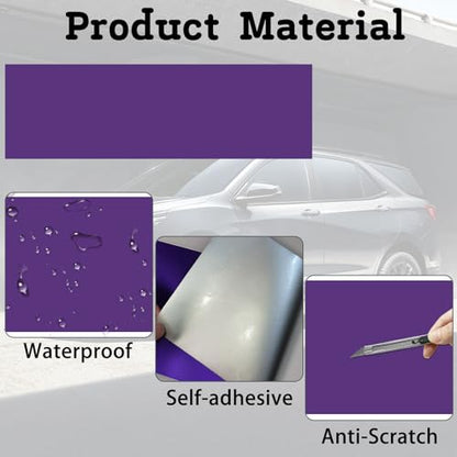 QianBao Compatible with 11.8" x 4" Chevy Bowtie Emblem Wrap Kit with Spatula and Cutter 3 Pcs Universal Logo Overlay Purple - color: Purple 3