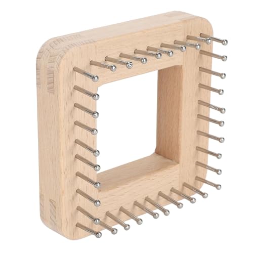 HERCHR Wooden Knitting Loom, Hand Knitting Loom Board Wooden Multi Craft Frame Weaving Loom Kit for Weaving Beginner Children Adults, 3.9 * 3.9in - color: 10*10cm