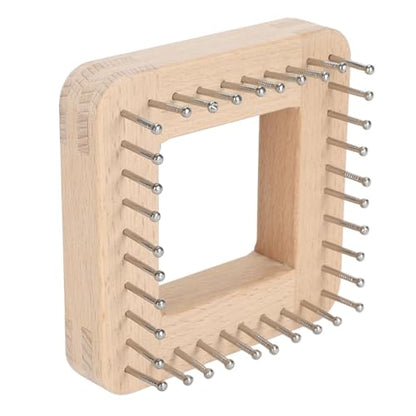 HERCHR Wooden Knitting Loom, Hand Knitting Loom Board Wooden Multi Craft Frame Weaving Loom Kit for Weaving Beginner Children Adults, 3.9 * 3.9in - color: 10*10cm
