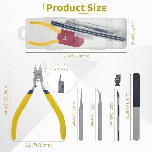 BOOSDEN 9-Pc Model Tool Kit, Hobby Nippers for Gundam Gunpla