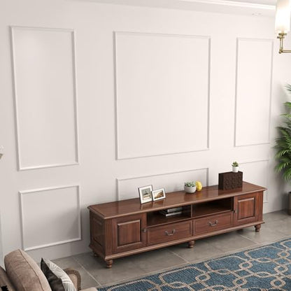 Peel and Stick Wall Molding Kit Set of 6 Frames - color: White