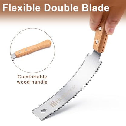 Japanese Hand Saw, 6 Inch Pull Saw with Double Edges of 11/17 TPI - size: Double-Edge