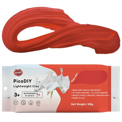 Air Dry Clay Lightweight, Flexible Modeling Clay for Adults Arts and Crafts - color: Red