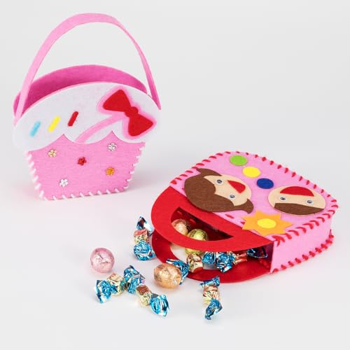 OZENT 8 Set Sewing Handbag Kit, Sew Your Own Purses and Handbags, Felt Sewing Kit with Stickers DIY Sewing Felt Craft for Girls - color: 8 Pack Cartoon