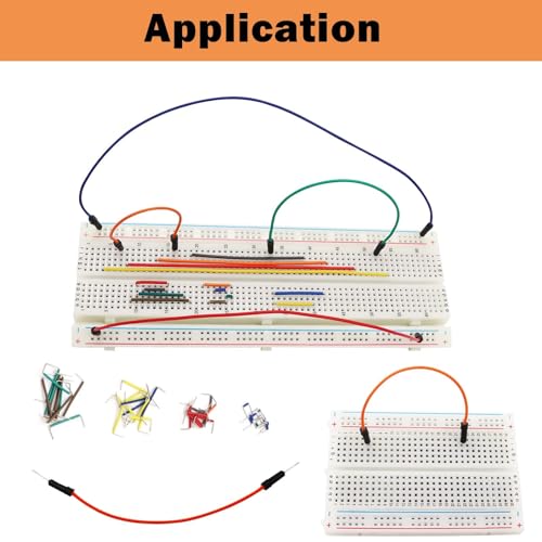 560Pcs Breadboard and Jumper Wire kit PCB Circuit Board Assortment,14 Different Lengths Breadboard Jumper Wires with Breadboard and Tweezers,Suitable for Electrical DIY Experiments - style: 560Pcs+Breadboard