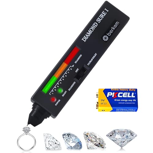 Valkynos Professional Diamond Tester Pen with 365nm UV Light & Thermal Sensor – Fast 0.5s Detection, Portable Gem Checker for Novice & Experts – Battery Included - size: Diamond Tester