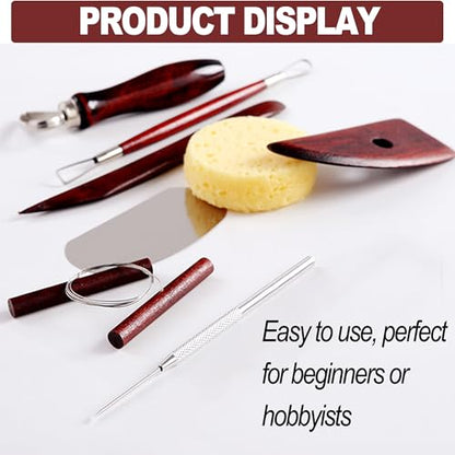 LINPHCEY 8-Piece Clay Sculpting Tools Set Perfect for Polymer Air Dry Modeling Clay Beginners & Professionals Ideal for DIY Pottery & Ceramics Tools for Clay Sculpey Sculpting & Crafting - color: 8PCS/SET