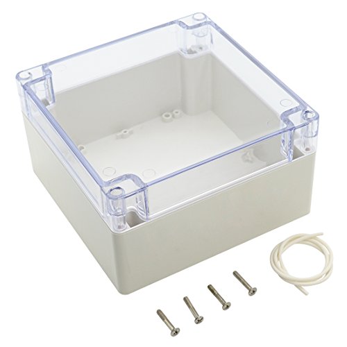 LeMotech ABS Plastic Junction Box Dustproof Waterproof IP65 Electrical Enclosure Box Universal Project Enclosure Grey with PC Transparent Clear Cover6.3 x6.3 x3.54 inch(160 x 160 x 90 mm) - size: 6.3"x6.3"x3.54"