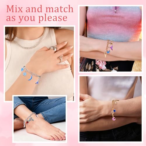 Wurosi 769Pcs Paperclip Charm Bracelet Kit for DIY Christmas Handcraft Gift - color: 769 Pcs Gold & Silver Bracelet