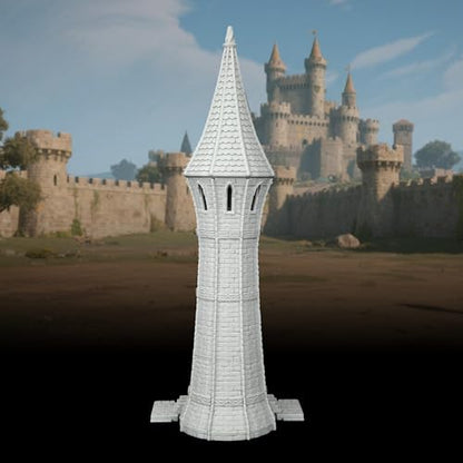 AUSPDICE Gothic Watchtower DND Terrain, 25mm Stone Spire RPG Scenery - color: Af1104 L City Building 6