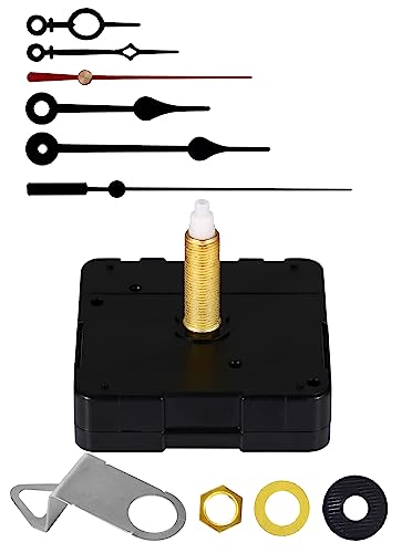 Long Shaft Silent Clock Mechanism Replacement Kit, 32 mm Total Shaft - color: Black