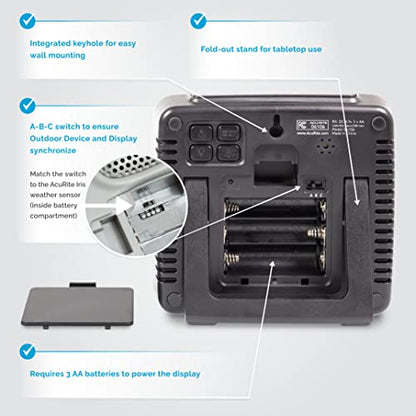 AcuRite Iris (01122M) Weather Station with Wireless Mini Display - color: Monochrome Screen