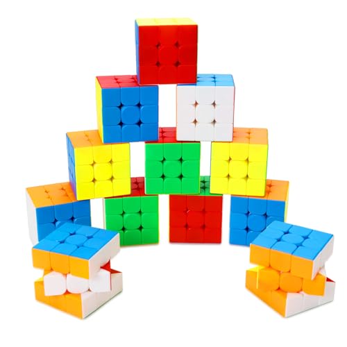 12 Pack 3x3 Speed Cube Set,2.18 Inch Bulk Magic Cube Stickerless - size: 12pcs