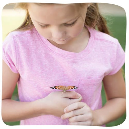Insect Lore Butterfly Garden Kit with Live Caterpillars – Grow 10 Painted Lady Butterflies - STEM Learning Activity, Habitat with Journal, Stickers, Seeds & Figurines - As Seen on TV - style: As Seen On TV