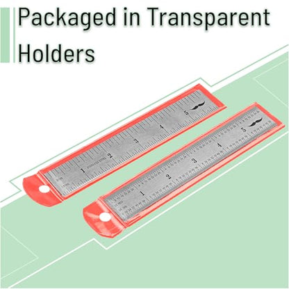 Mr. Pen- Machinist Ruler, 6 Inch, 2 Pack, Stainless Steel Imperial - style: 6 inch, 2 Pack 1/8-1/64 Graduation