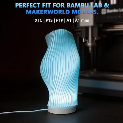 3 Pack RGB LED Lamp Kit for 3D Printed Light Box, Remote & Memory Function, USB 5V, Compatible with Bambu Lab X1/P1/A1 & MakerWorld Models, by CreatryLab - size: 3 PACK