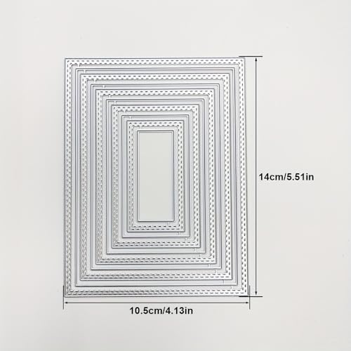 Lapoo Flowers Metal Cutting Die for Scrapbooking - Durable, Cut Stencils for DIY Scrapbook Photo Album Decorative Paper Card, Card Making Supplies (Multiple Dotted Rectangle Boxes 5.5 x 3.9 in) - style: Multiple Dotted Rectangle Boxes 5.5 x 3.9 in
