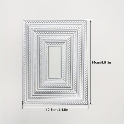 Lapoo Flowers Metal Cutting Die for Scrapbooking - Durable, Cut Stencils for DIY Scrapbook Photo Album Decorative Paper Card, Card Making Supplies (Multiple Dotted Rectangle Boxes 5.5 x 3.9 in) - style: Multiple Dotted Rectangle Boxes 5.5 x 3.9 in