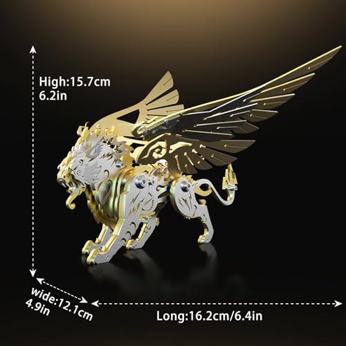 FILASLFT 3D Metal Puzzles for Adults,Mechanical Model Kit Golden Tiger - color: C4-white Tiger-golden