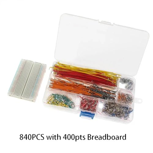 Solderless Breadboards 400 Tie Points + 840pcs Connecting Line Cables for Arduino Prototyping Circuit DIY Electronic Project - color: 1pcs400TieBreadboard-LineCable840pcs