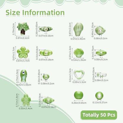 Green Ceramic Beads for Jewelry Making, 50Pcs - color: Lime Green