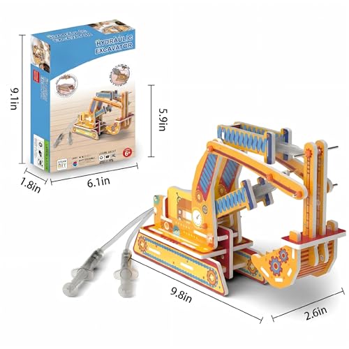 STEM Pneumatic Excavator Kit - Build a Working Digger with Syringe & Tubing - style: Pneumatic Excavator