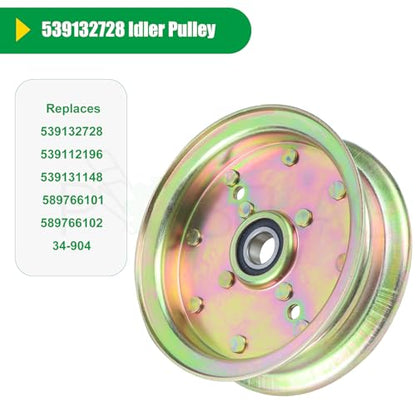 2 Pack 589766102 Husqvarna Idler Pulley for 46 in Z246 RZ4623 Decks - color: T4 2x539132728