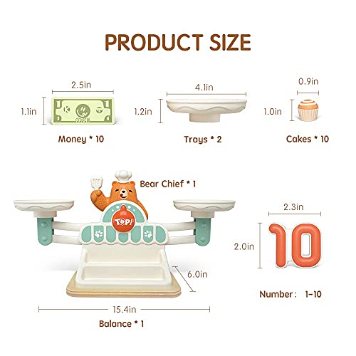 TOP BRIGHT Balance Counting Math Game, STEM Educational Toy for Ages 3-5