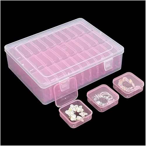 31-Piece Pink Inner Box Organizer for Jewelry Making - color: Pink