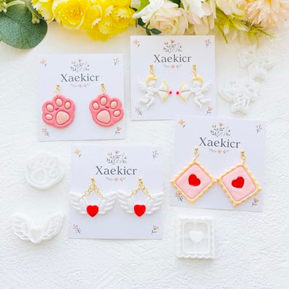 Valentine’s Day Polymer Clay Cutters Set – Romantic Polymer Clay Molds, Clay Cutters, Clay Earring Cutters, Clay Tools - color: 2Q color