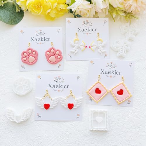 Valentine’s Day Polymer Clay Cutters Set – Romantic Polymer Clay Molds, Clay Cutters, Clay Earring Cutters, Clay Tools - color: 2Q color