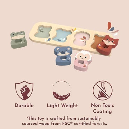SPEEDY MONKEY Wooden Animal Puzzle | Kids Shape Sorter Puzzle Learning Toy - color: Animal Puzzle