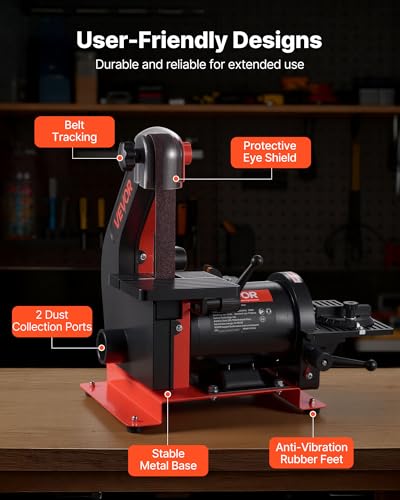 VEVOR 5" Disc Sander & 1" x 30" Belt Sander, 250W Benchtop Belt Disc Sanders Combo with 0-45° Adjustable Worktable & Dust Collection Ports for Woodworking, Furniture Refinishing, DIY Crafting - size: 5" Disc & 1" x 30" Belt Sander Combo