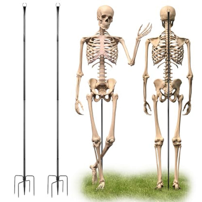 2Set Halloween Metal Skeleton Stand, Black, 9.84 Ft/ 3 M, Classic - color: Black, style: Classic